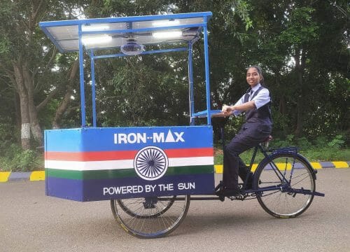 Vinisha Umashankar solar powered ironing cart