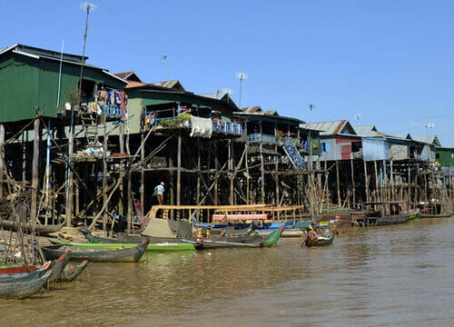 Fishing village built on stilts.