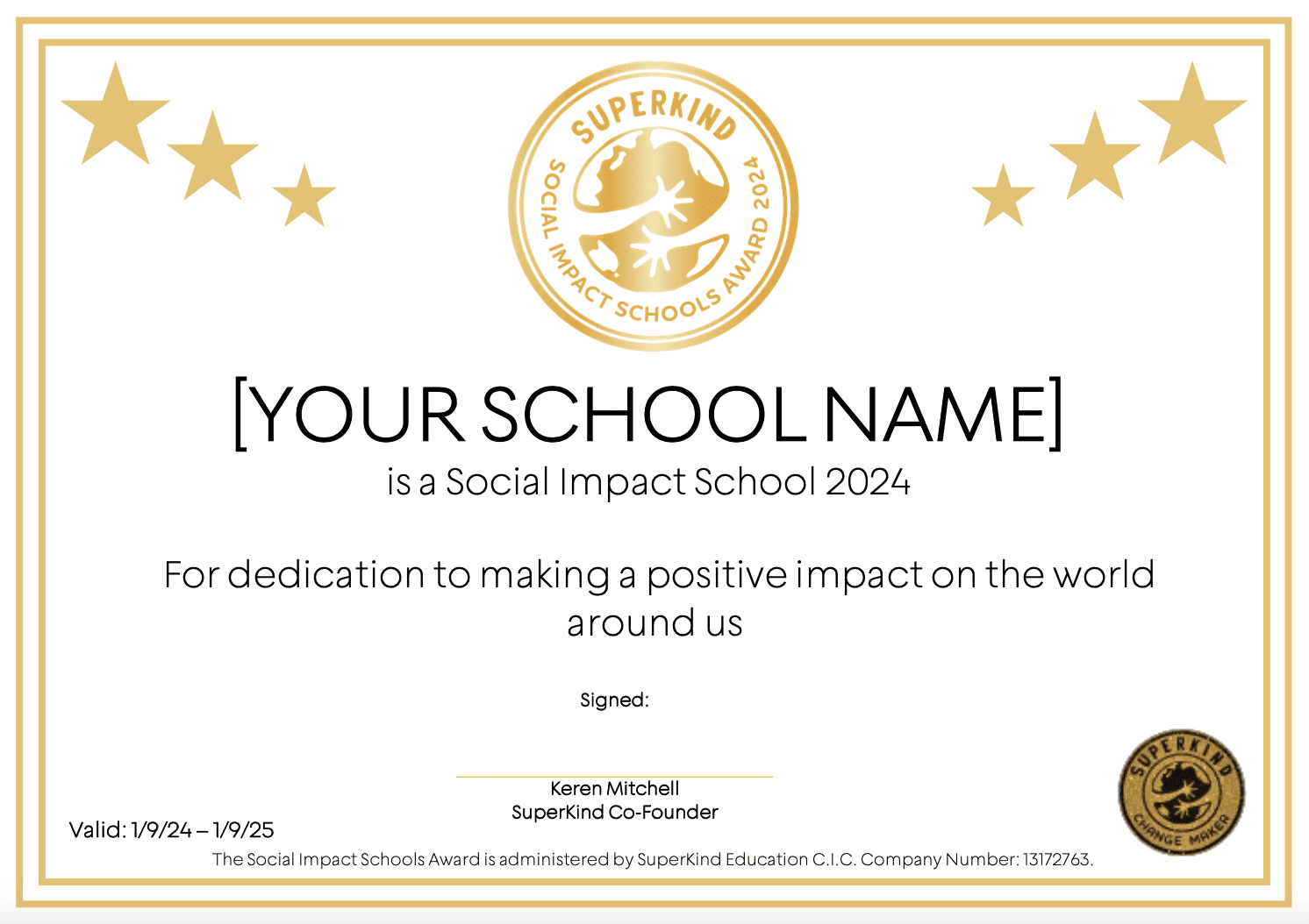 Superkind Certificate